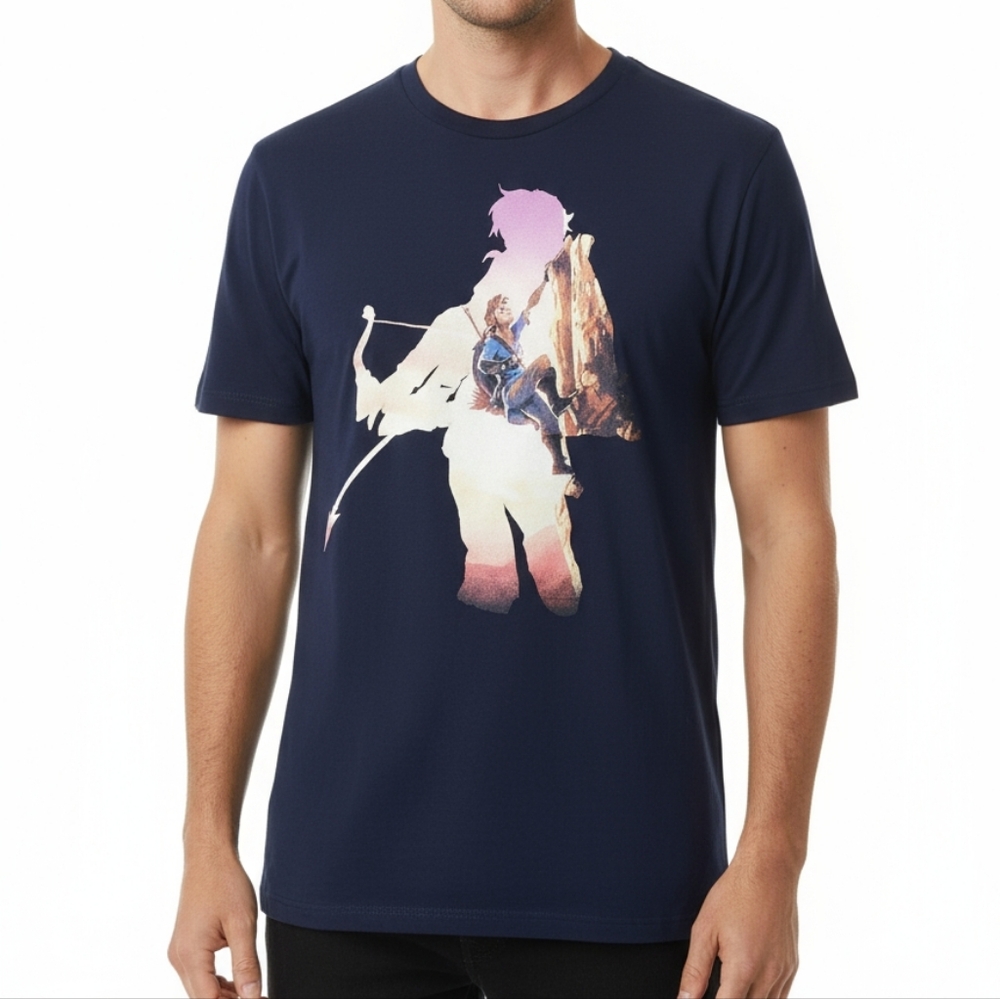 Legend of Zelda Breath of the Wild Men's Large Nintendo Graphic Gamer Tee